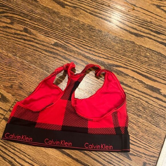 red black calvin klein racer back bra - Picture 3 of 3